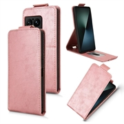 Husă verticală cu rabat și suport Sony Xperia 1 VIII - Auriu Roze
