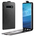 Husă Flip Vertical Samsung Galaxy S10 - Cu Slot De Card - Negru