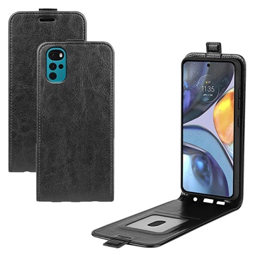 Husă Flip Vertical cu Slot de Card Motorola Moto G22 - Negru