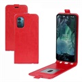 Husă Flip Vertical cu Slot de Card Nokia G21/G11 - Roșu
