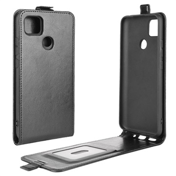 Husă Flip Vertical cu Slot de Card Xiaomi Redmi 9C, Redmi 9C NFC - Negru