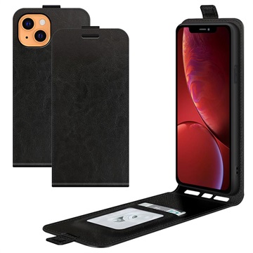 Husă Flip Vertical cu Slot de Card iPhone 13 - Negru