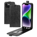 Husă Flip Vertical iPhone 15 - Slot Card - Negru