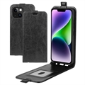 Husă Flip Vertical iPhone 15 Plus - Slot Card - Negru