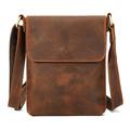 Geantă de umăr verticală din piele / geantă crossbody pentru bărbați – Culoare cafea