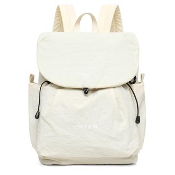 Rucsac din pânză cu capacitate mare Vintage Color Block - Bej