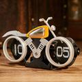 Ceas de birou mecanic cu flip pentru motociclete de epocă - argintiu / portocaliu