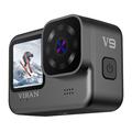 Cameră de acțiune Viran V9 4K 60FPS cu ecran dublu - Negru