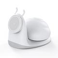 Încărcător wireless MagSafe W11 cu design „melc” și lumină de veghe - Alb