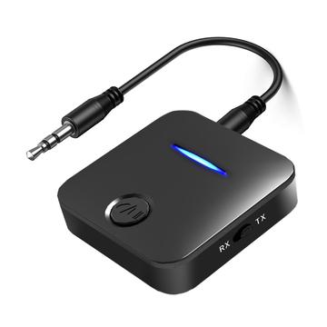 WB5 2-in-1 Bluetooth 5.0 Transmițător și receptor Bluetooth pentru TV, PC, mașină - Negru