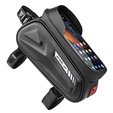 WHEEL UP sac de biciclete sac de bicicletă rezistent la apă Ciclism Top Tube Front Tube Frame Bag capacitate mare MTB Road Biciclete 7inch Touch Screen Phone Bag - alb reflectorizant