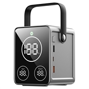 Baterie externă wireless WIWU PS300 de 50000mAh - PD 100W, cablu USB-C, lumină LED - argintiu
