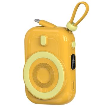 WIWU Wi-P041 Power Bank magnetică fără fir Snail Mic cu cablu USB-C - 15W/9600mAh - Galben