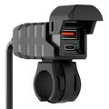WUPP CS-2100A1 Încărcător rapid pentru motociclete cu două porturi USB-A și Type-C cu voltmetru LED