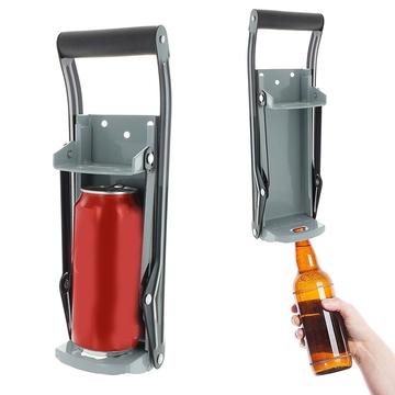 Zdrobitor de conserve și deschizător de sticle montat pe perete - gri