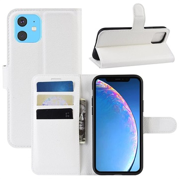 Husa portofel pentru iPhone 11 cu inchidere magnetica - alba