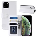 Husă portofel pentru iPhone 11 Pro cu funcție de suport - albă