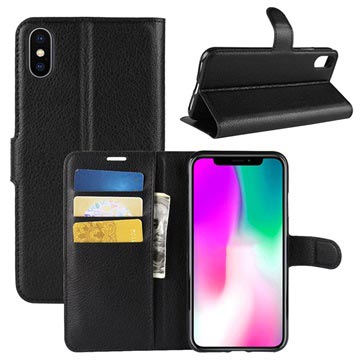 Husa portofel pentru iPhone XR cu inchidere magnetica - neagra