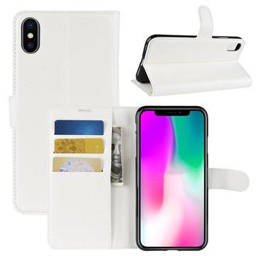 Husa portofel pentru iPhone XR cu inchidere magnetica - alba