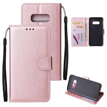 Husă portofel Samsung Galaxy S10e cu funcție de suport - Aur roz
