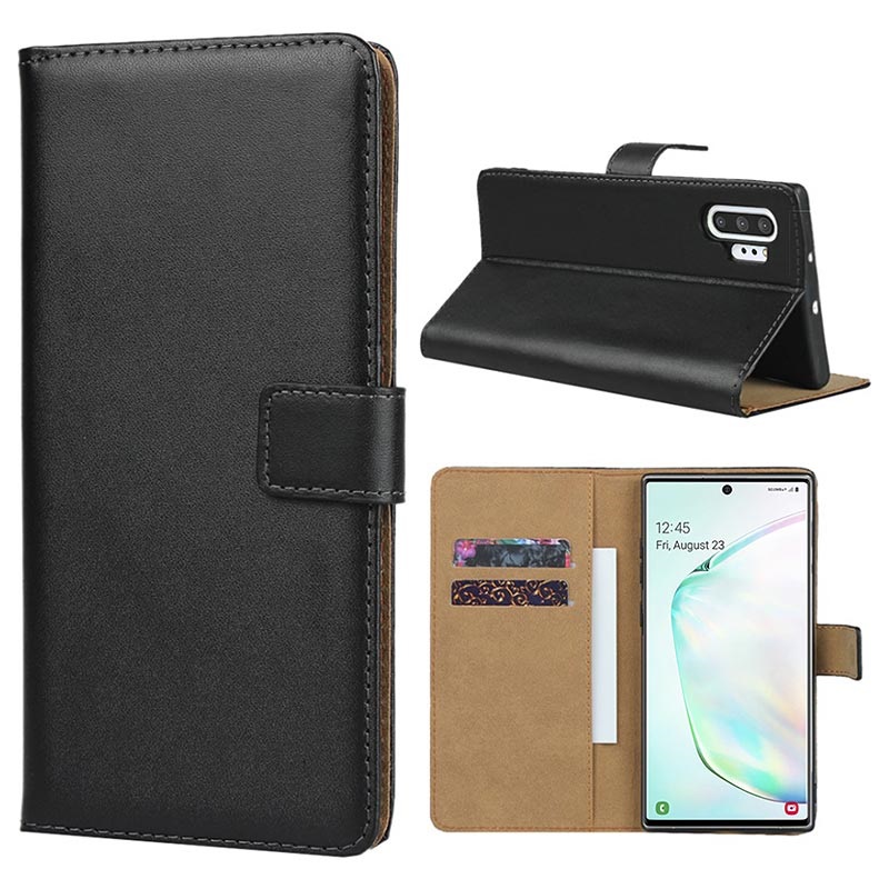 Pull out Unpacking sample Husă portofel din piele pentru Samsung Galaxy Note10+ - neagră