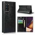 Husă Piele Portofel Cu Kickstand Samsung Galaxy Note20 Ultra - Negru
