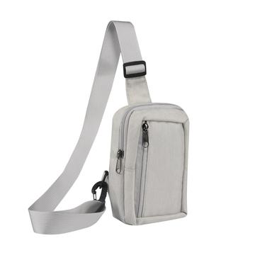 Geantă de telefon din nylon rezistentă la apă pentru piept și umăr - se potrivește telefoanelor de 6.5"- 7.2" - Bej