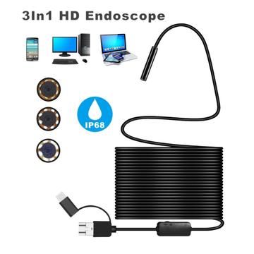 Cameră Endoscopică Impermeabilă 8mm - USB, MicroUSB, Tip-C - 10m