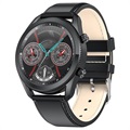 Ceas Smartwatch Impermeabil cu Monitor Ritm Cardiac L16 - Piele - Negru