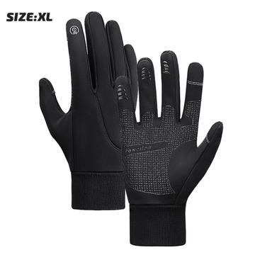 Mănuși de iarnă impermeabile pentru ciclism și alergare / Mănuși cu touch - XL - Negru