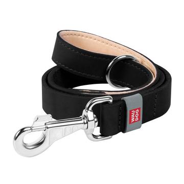 Waudog Lesă clasică din piele pentru câini - 20mm, 122cm - Negru