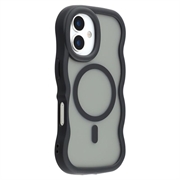 iPhone 17 Husă hibridă magnetică cu margini ondulate - negru
