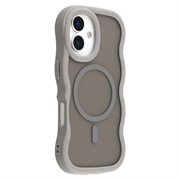 iPhone 17 Husă hibridă magnetică cu margini ondulate - gri