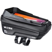 Geantă pentru telefon Wild Man XT2S pentru bicicletă, cu fereastră tactilă - 4.7-6.7" - Negru