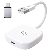 Adaptor Mirror CarPlay cu Fir THT-020-7 pentru iPhone - USB-A, USB-C (Ambalaj Deschis - Vrac) - Alb