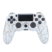 Controler de jocuri fără fir Gamepad pentru PS4 Joystick de joc cu difuzor și mufă pentru căști stereo - Crack alb