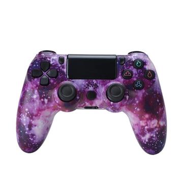 Controler de jocuri fără fir Gamepad pentru PS4 Joystick de joc cu difuzor și mufă pentru căști stereo - Purple Starry Sky