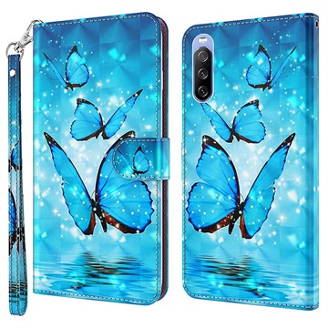 Husă Portofel Sony Xperia 10 III, Xperia 10 III Lite - Wonder - Fluture Albastru