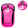 Banderolă Braț Sport Universală Wozinsky pentru Smartphone - cu Două Buzunare - Roz