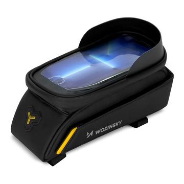 Wozinsky WBB25BK Geantă impermeabilă pentru cadru de bicicletă cu husă pentru telefon - 6.7" - negru