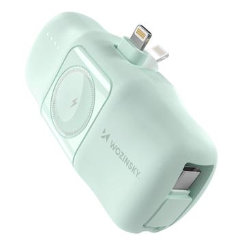 Wozinsky WF16-YLS 5000mAh Lightning Power Bank cu cablu USB-C încorporat și încărcător Apple Watch - 15W