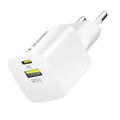Încărcător de perete cu două porturi Wozinsky WWCEAC 33W GaN - USB-A, USB-C - Alb