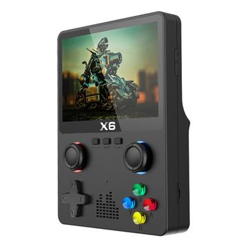 X6 HD cu ecran de 3,5 inci Consolă de mână pentru jocuri video încorporată cu design cu joystick dublu - negru