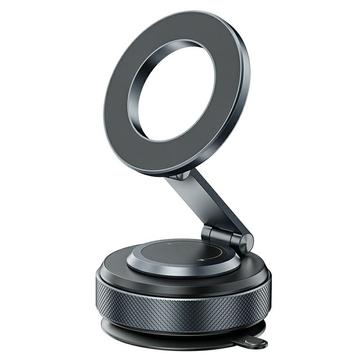 X69 Suport magnetic rotativ pentru telefon auto cu ventuză - negru
