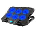 X6A 7-Gear Height Laptop Cooling Pad 6-Fan Radiator Notebook Cooler Stand cu ecran de afișare - Blue Light