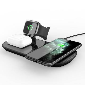 XDL-WA06 3 în 1 Stație de încărcare wireless pentru iPhone + iWatch + AirPods