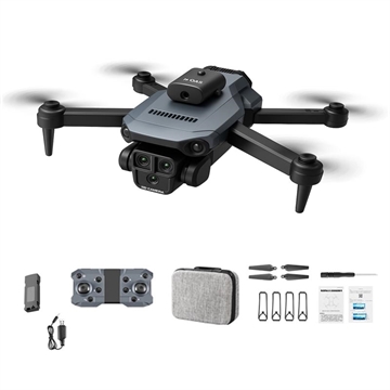 XKJ K6 MAX 3-Camera de evitare a obstacolelor Drone HD Fotografie aeriană pliabilă Quadcopter RC Aircraft cu o singură baterie - gri