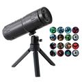 Lampa de proiecție XO-737 pentru Halloween = 16 modele, rotație de 360, trepied detașabil – negru