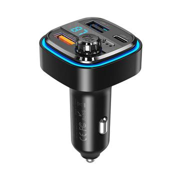 XO BCC08 Încărcător auto / Transmițător FM - 2x USB-A, USB-C - Negru