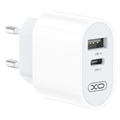 Încărcător Rapid cu Două Porturi XO L97 - USB-A, USB-C (Ambalaj Vrac Acceptabil) - Alb